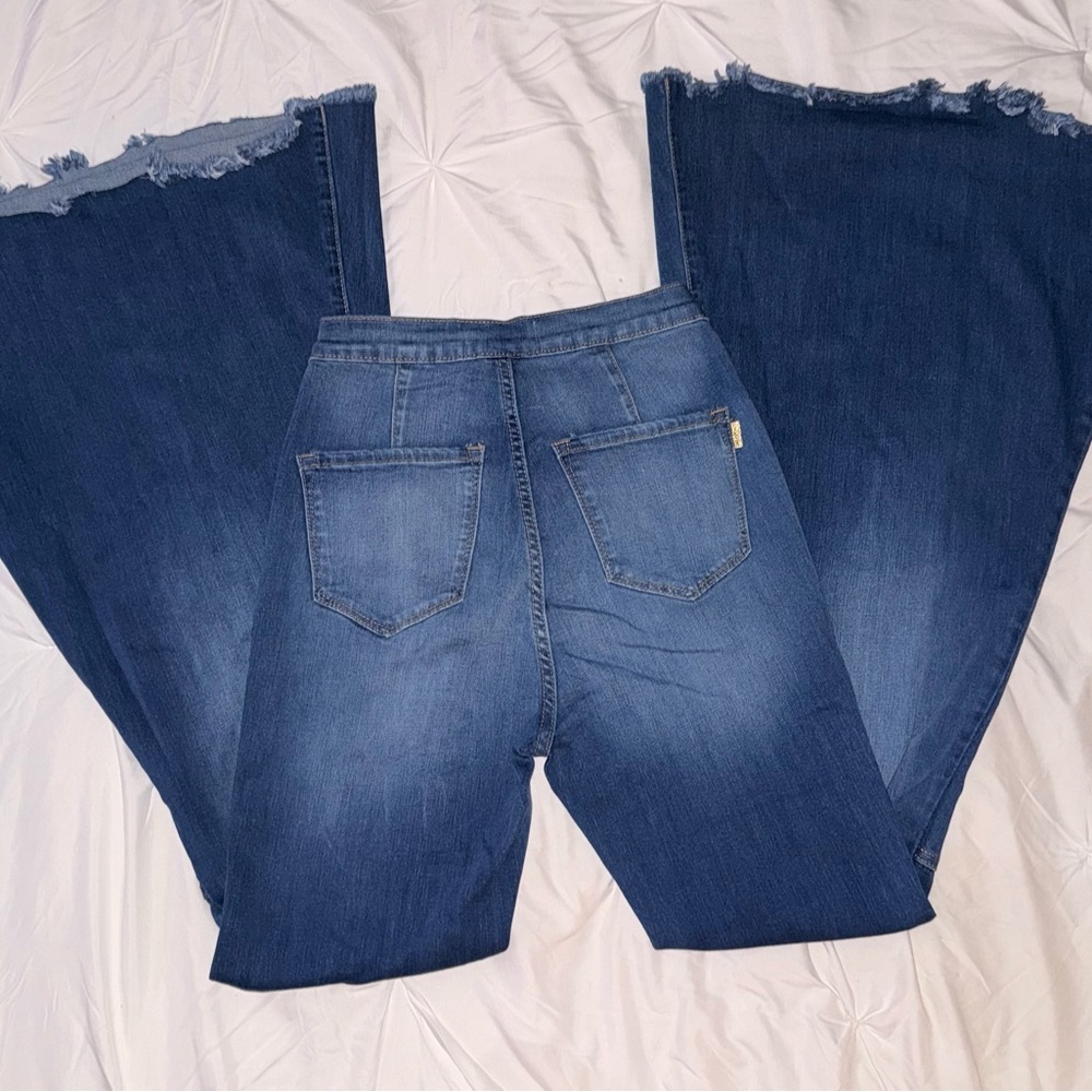 Vibrant Dark Blue Flare Jeans